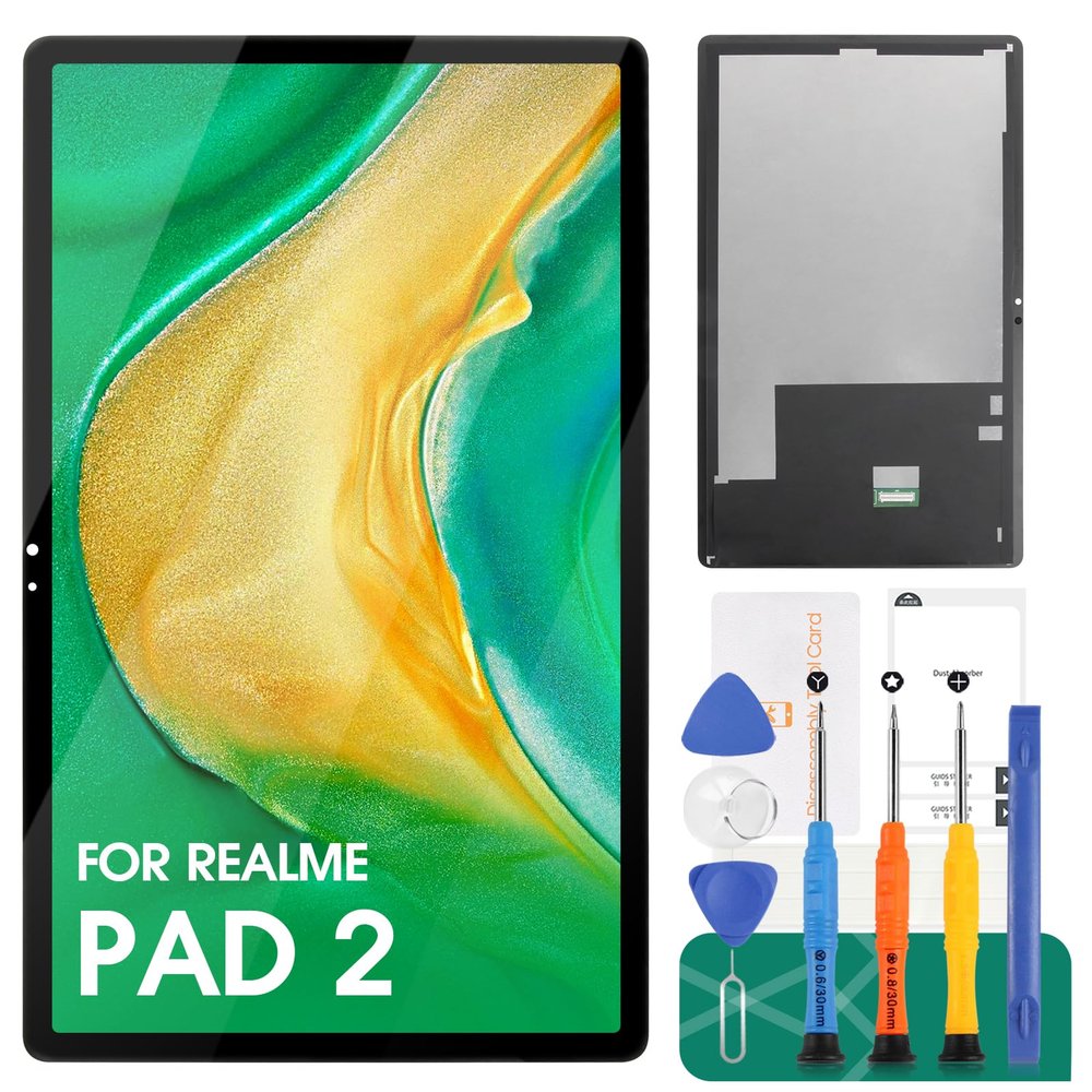 for Realme Pad 2 11.5" 2023 RMP2204 Screen Replacement for Realme Pad 2 RMP2205 LCD Display Touch Screen RMP2204 RMP2205 Digitizer Assembly with Repair Kits 12.7" (Black)