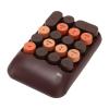 Ymiko Retro Color Round Keycaps 18 Keys Wireless Numeric Keypad for Laptop, USB Receiver, Portable Silent Number Pad, Wireless Distance up to 33ft, Multifunctional with ABS (Coffee Color) view 4