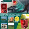 Solar Motion Sensor Alarm Outdoor - Support Recording&Volume, 129db Loud Noise Maker, Barking Dog&Gunshot Siren, Wide-Angle Sensing Motion Detector, with USB&Remote Controller, Detect Intruder view 3