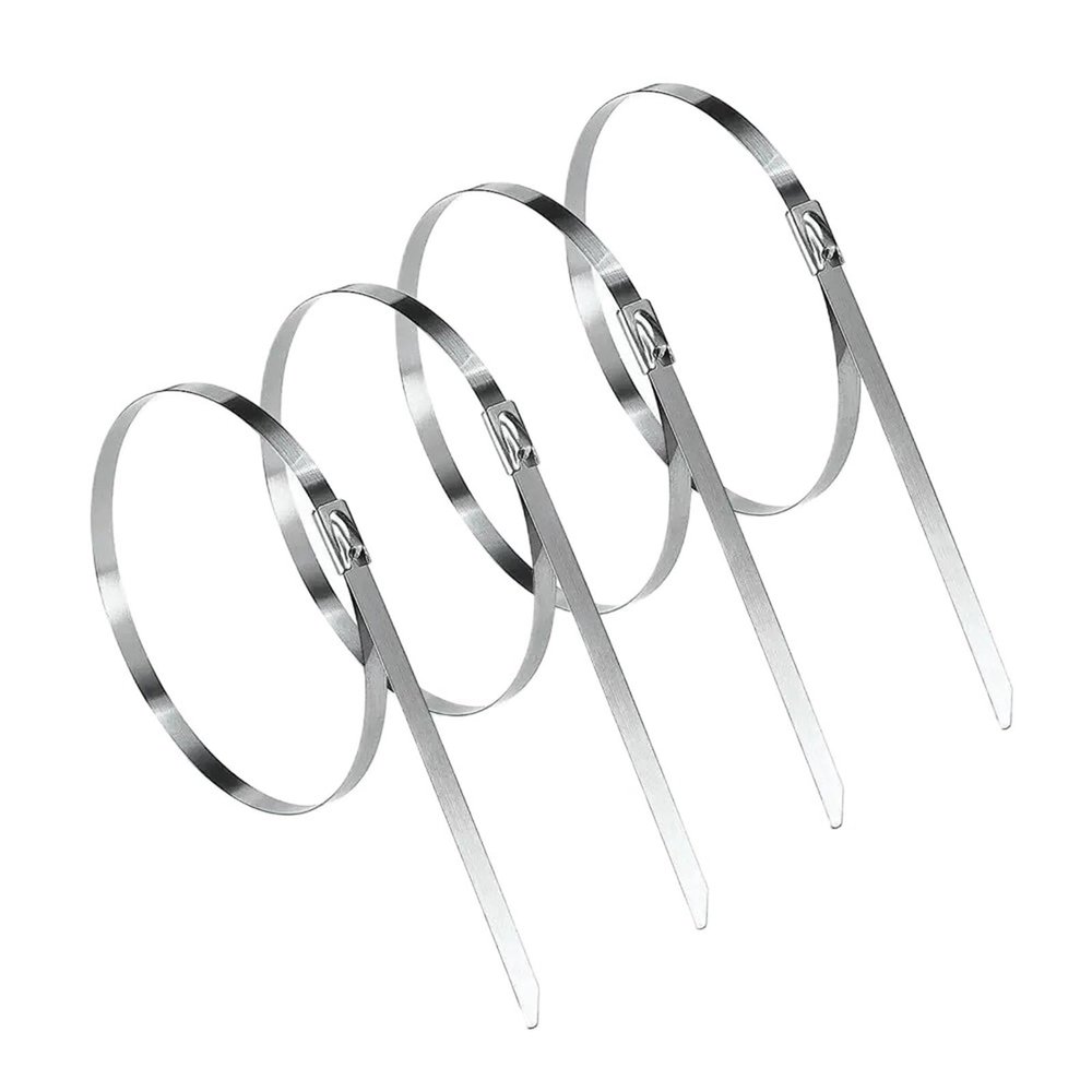 304 Ttainless Steel Cable Ties 4.6mm Self-Locking Metal Ball Tie High Temperature Metal Ties(100pcs 150x4.6mm)