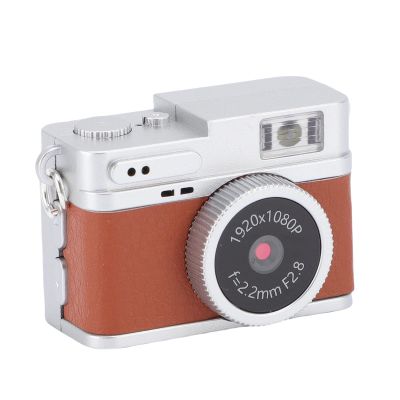 Sanpyl Mini Keychain Camera, 1080P 2MP Small Thumb Camera, Compact Portable Video Camcorder with 0.96 in Color Screen, LED Flash (Brown)