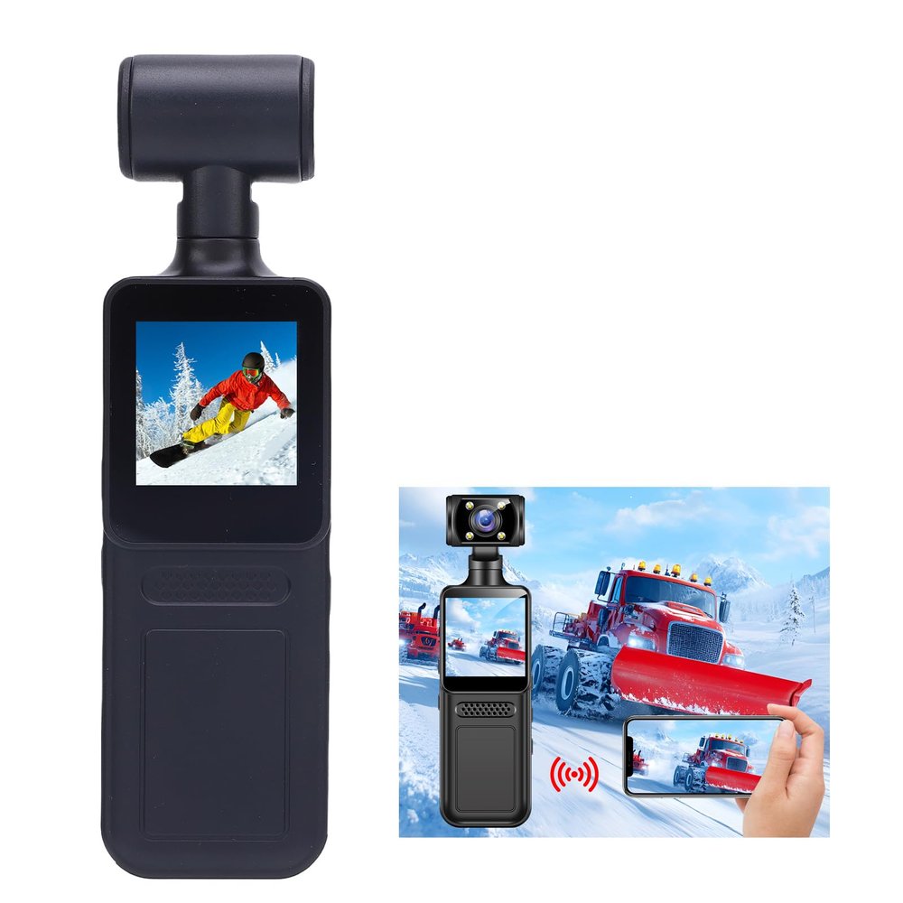 Zopsc 4K Action Camera, WiFi Sports Camera with 180 Rotatable Lens, 1.3 Inch HD Screen, 135 Wide Angle APP Control for Outdoor Travel Mount Compatibility