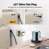 15Ft Long Extension Cord Power Strip Tower Surge Protector, Desktop Charging Station with Multiple Outlets, 9 Outlets, 4 USB (2 USB-C), 1080J Multiple Protections Outlet Extender for Home Office Blue view 4