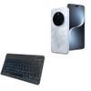 BoxWave Keyboard Compatible with Honor Magic7 - SlimKeys Bluetooth Keyboard - with Backlight, Portable Slim LED 7 Colors - Jet Black view 1
