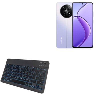 BoxWave Keyboard Compatible with Realme C65 5G - SlimKeys Bluetooth Keyboard - with Backlight, Portable Slim LED 7 Colors - Jet Black