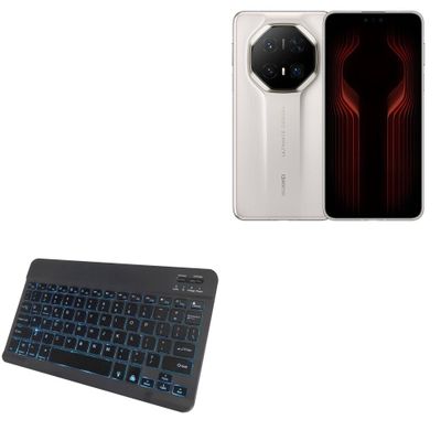 BoxWave Keyboard Compatible with Huawei Mate 70 RS Ultimate - SlimKeys Bluetooth Keyboard - with Backlight, Portable Slim LED 7 Colors - Jet Black