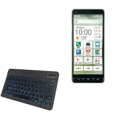 BoxWave Keyboard Compatible with Kyocera BASIO4 - SlimKeys Bluetooth Keyboard - with Backlight, Portable Slim LED 7 Colors - Jet Black