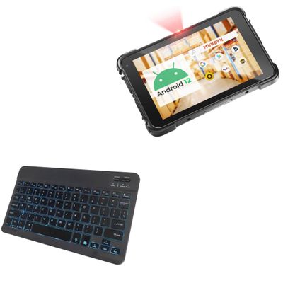 BoxWave Keyboard Compatible with Munbyn IRT01Pro - SlimKeys Bluetooth Keyboard - with Backlight, Portable Slim LED 7 Colors - Jet Black