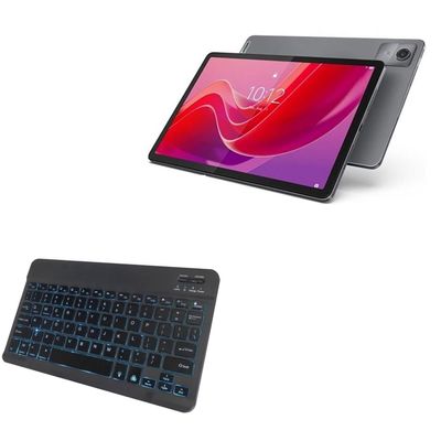 BoxWave Keyboard Compatible With Lenovo Tab M11 - SlimKeys Bluetooth Keyboard - with Backlight, Portable Slim LED 7 Colors - Jet Black