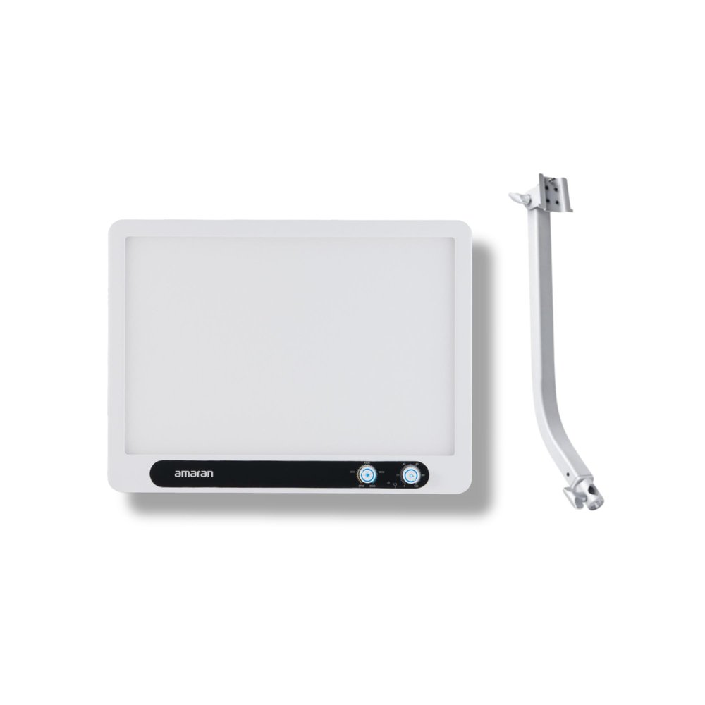 Amaran Verge Edge-Lit LED Panel Light Flicker-Free Eye-Safe (White, US) Bundle with Verge Stand Adapter (2 Items)