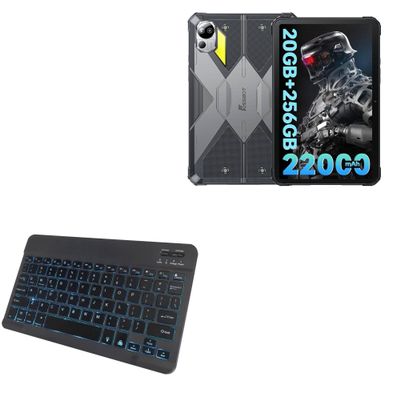 BoxWave Keyboard Compatible with FOSSiBOT DT2 - SlimKeys Bluetooth Keyboard - with Backlight, Portable Slim LED 7 Colors - Jet Black