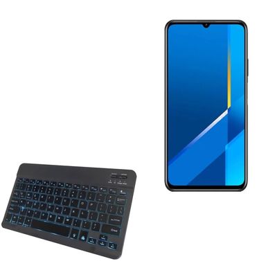 BoxWave Keyboard Compatible with Huawei Honor X10 Max - SlimKeys Bluetooth Keyboard - with Backlight, Portable Slim LED 7 Colors - Jet Black