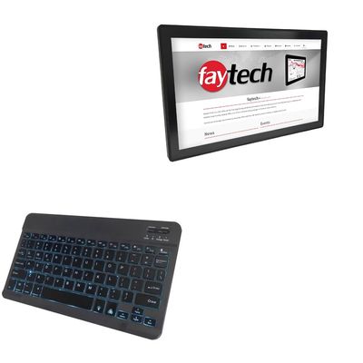 BoxWave Keyboard Compatible with FayTech FT27N42004G128CAPOB - SlimKeys Bluetooth Keyboard - with Backlight, Portable Slim LED 7 Colors - Jet Black