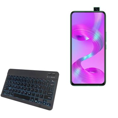 BoxWave Keyboard Compatible with Infinix S5 Pro - SlimKeys Bluetooth Keyboard - with Backlight, Portable Slim LED 7 Colors - Jet Black