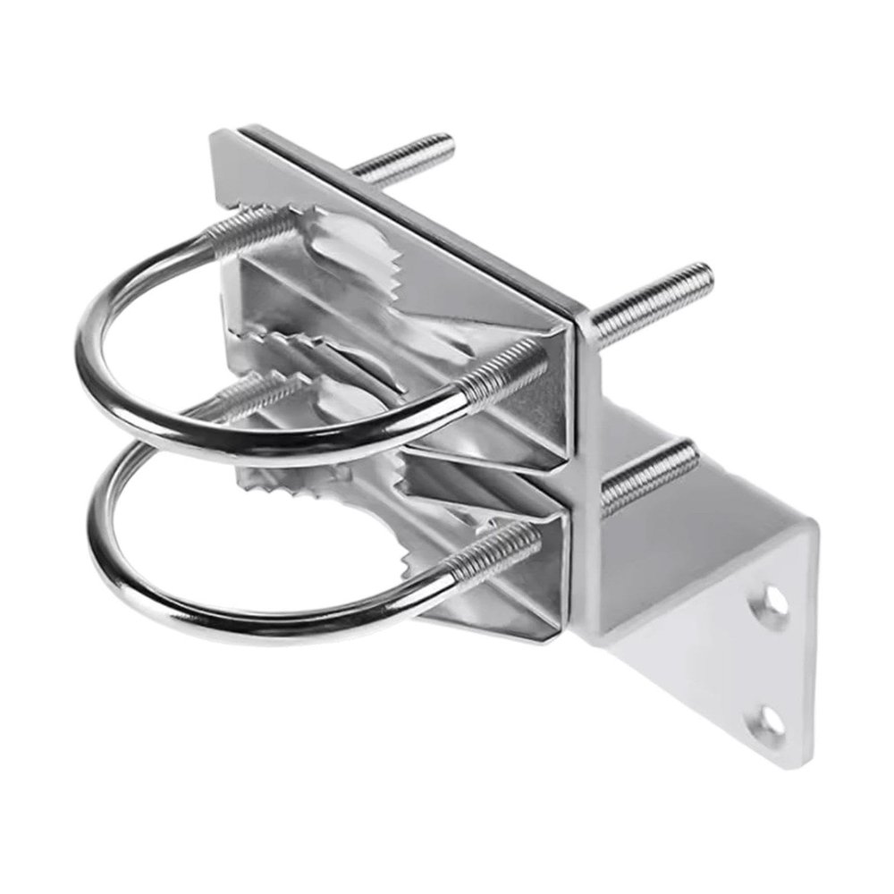 BaotyJie Pole Mount Bracket,Antenna Pole Holder,Iron,Weatherproof V Jaw Mounting Heavy Duty Mast Clamp with Double U for Outside