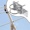 BaotyJie Pole Mount Bracket,Antenna Pole Holder,Iron,Weatherproof V Jaw Mounting Heavy Duty Mast Clamp with Double U for Outside view 3