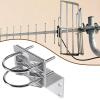 BaotyJie Pole Mount Bracket,Antenna Pole Holder,Iron,Weatherproof V Jaw Mounting Heavy Duty Mast Clamp with Double U for Outside view 4