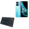 BoxWave Keyboard Compatible with iQOO Z6 Lite - SlimKeys Bluetooth Keyboard - with Backlight, Portable Slim LED 7 Colors - Jet Black view 1