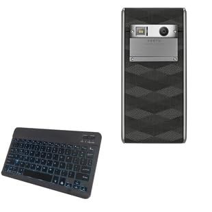 BoxWave Keyboard Compatible with Vertu Aster Chevron - SlimKeys Bluetooth Keyboard - with Backlight, Portable Slim LED 7 Colors - Jet Black