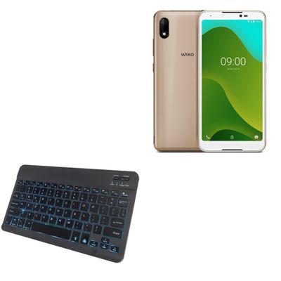 BoxWave Keyboard Compatible with Wiko Y70 - SlimKeys Bluetooth Keyboard - with Backlight, Portable Slim LED 7 Colors - Jet Black