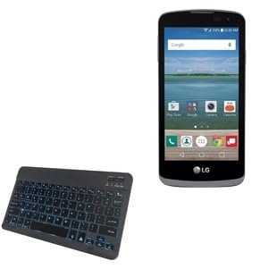 BoxWave Keyboard Compatible with LG Optimus Zone 3 - SlimKeys Bluetooth Keyboard - with Backlight, Portable Slim LED 7 Colors - Jet Black