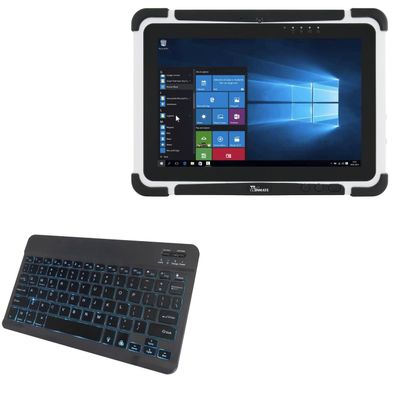 BoxWave Keyboard Compatible with Winmate M101P-ME - SlimKeys Bluetooth Keyboard - with Backlight, Portable Slim LED 7 Colors - Jet Black