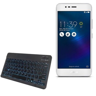 BoxWave Keyboard Compatible with ASUS ZenFone 3 Max (ZC520TL) - SlimKeys Bluetooth Keyboard - with Backlight, Portable Slim LED 7 Colors - Jet Black