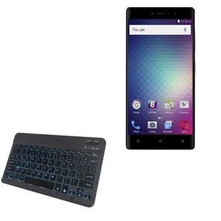 BoxWave Keyboard Compatible with BLU Vivo 5R - SlimKeys Bluetooth Keyboard - with Backlight, Portable Slim LED 7 Colors - Jet Black