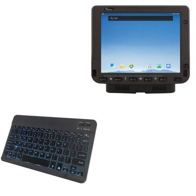 BoxWave Keyboard Compatible with Winmate FM10Q - SlimKeys Bluetooth Keyboard - with Backlight, Portable Slim LED 7 Colors - Jet Black