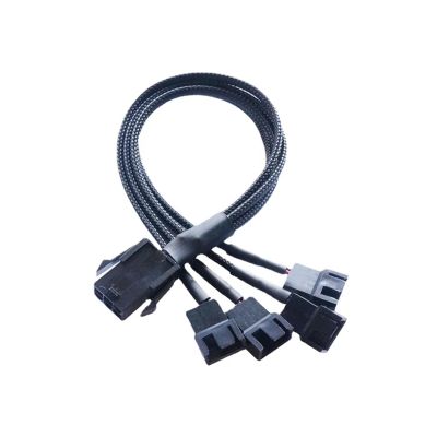 bodateng 6 Pin PCI-E to 6 x 3Pin 4Pin PC Case Fan Sleeved Adapter Cable 3/4P to 6P Computer Cooler Cooling Fan Splitter Y Power Cable(4pin x 4)