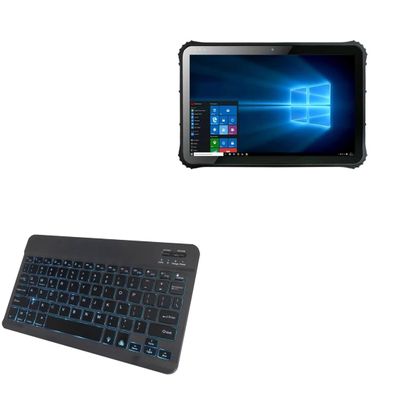 BoxWave Keyboard Compatible with Tablet Technologies Conker NX8 - SlimKeys Bluetooth Keyboard - with Backlight, Portable Slim LED 7 Colors - Jet Black