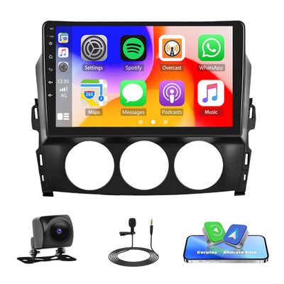 Android 13.0 Double Din Car Stereo for Mazda MX-5 2006-2021,9 Inch Touch Screen Car Audio Multimedia Receiver with Wireless CarPlay Android Auto Bluetooth FM/RDS WiFi/SWC+ AHD Backup Camera,2G+32G