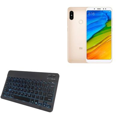 BoxWave Keyboard Compatible with Xiaomi Redmi 5 Plus - SlimKeys Bluetooth Keyboard - with Backlight, Portable Slim LED 7 Colors - Jet Black