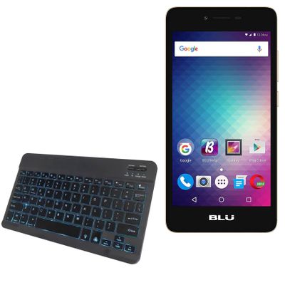BoxWave Keyboard Compatible with BLU Studio G2 - SlimKeys Bluetooth Keyboard - with Backlight, Portable Slim LED 7 Colors - Jet Black