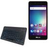 BoxWave Keyboard Compatible with BLU Studio G2 - SlimKeys Bluetooth Keyboard - with Backlight, Portable Slim LED 7 Colors - Jet Black view 1