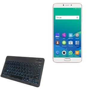 BoxWave Keyboard Compatible with Gionee S6 Pro - SlimKeys Bluetooth Keyboard - with Backlight, Portable Slim LED 7 Colors - Jet Black