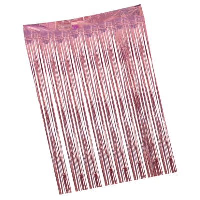 CAXUSD 1Pc Shiny Christmas Party Background Curtain Rose Gold Tinsel Hanging Decoration for Birthday Wedding and Holiday Events Chic Backdrop