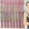 CAXUSD 1Pc Shiny Christmas Party Background Curtain Rose Gold Tinsel Hanging Decoration for Birthday Wedding and Holiday Events Chic Backdrop view 4