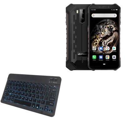 BoxWave Keyboard Compatible with Ulefone Armor X5 - SlimKeys Bluetooth Keyboard - with Backlight, Portable Slim LED 7 Colors - Jet Black
