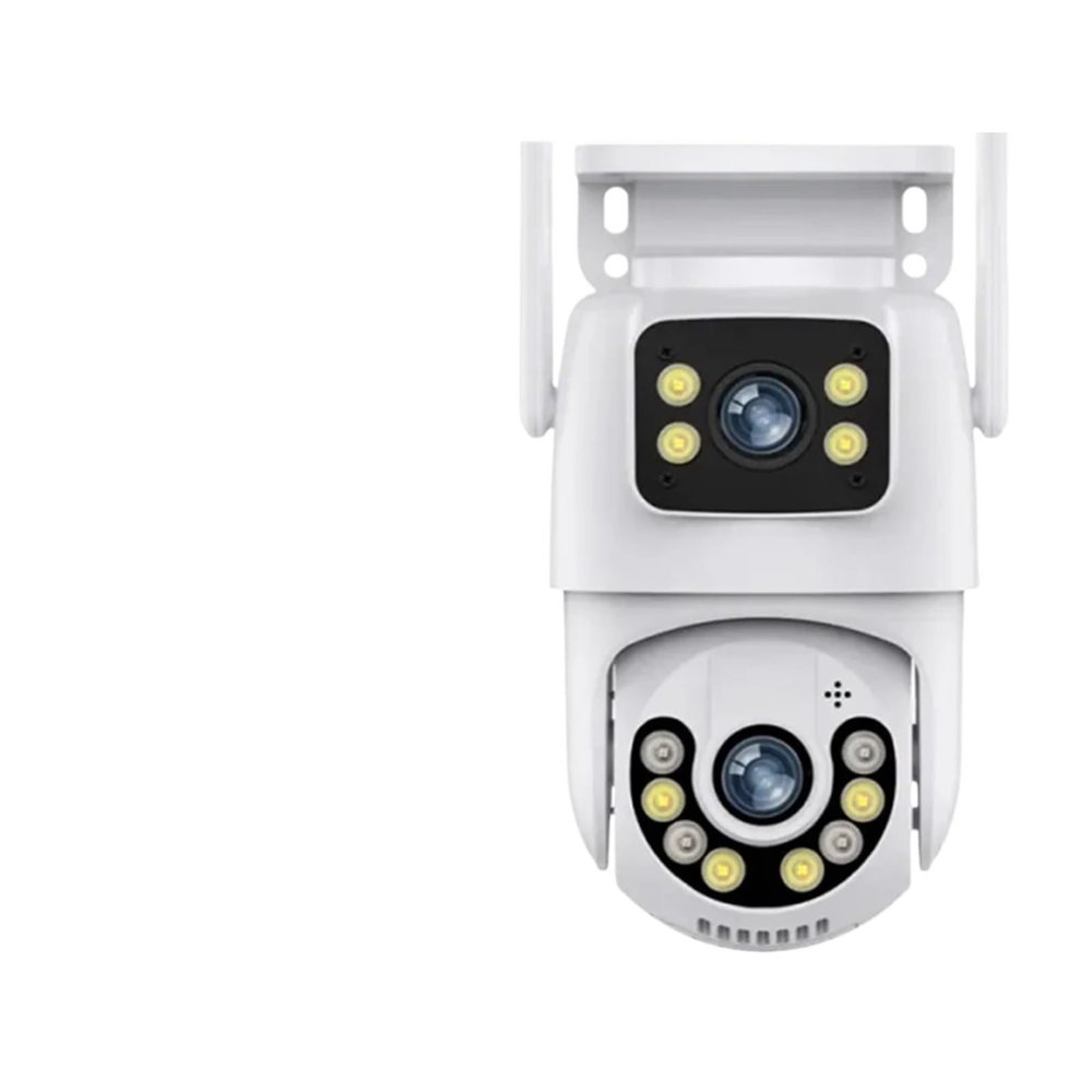 LNBBEQ 4K 8MP WiFi PTZ Camera Outdoor Dual Lens Dual Screen Auto Track IP Cameras CCTV Two-Way Audio Video Surveillance(UK Plug,8MP Add 64G Card)