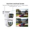 LNBBEQ 4K 8MP WiFi PTZ Camera Outdoor Dual Lens Dual Screen Auto Track IP Cameras CCTV Two-Way Audio Video Surveillance(UK Plug,8MP Add 64G Card) view 2