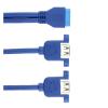 bodateng USB 3.0 Ports Female Screw Mount Type to Motherboard 20pin Header Cable Blue 30cm 50cm(30cm) view 2
