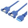 bodateng USB 3.0 Ports Female Screw Mount Type to Motherboard 20pin Header Cable Blue 30cm 50cm(30cm) view 3