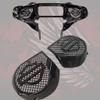 24+ Street Glide inner fairing Speaker grill with shield emblem chainlink view 3