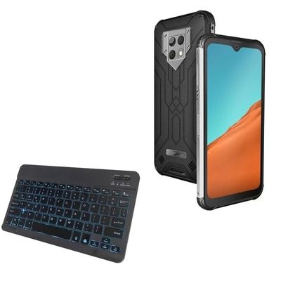 BoxWave Keyboard Compatible with Blackview BV9800 - SlimKeys Bluetooth Keyboard - with Backlight, Portable Slim LED 7 Colors - Jet Black