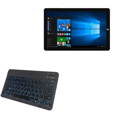 BoxWave Keyboard Compatible with Chuwi Hi10 Plus - SlimKeys Bluetooth Keyboard - with Backlight, Portable Slim LED 7 Colors - Jet Black