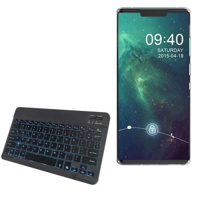 BoxWave Keyboard Compatible with Huawei Mate 30 - SlimKeys Bluetooth Keyboard - with Backlight, Portable Slim LED 7 Colors - Jet Black
