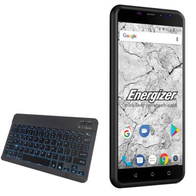 BoxWave Keyboard Compatible with Energizer Energy E500S - SlimKeys Bluetooth Keyboard - with Backlight, Portable Slim LED 7 Colors - Jet Black