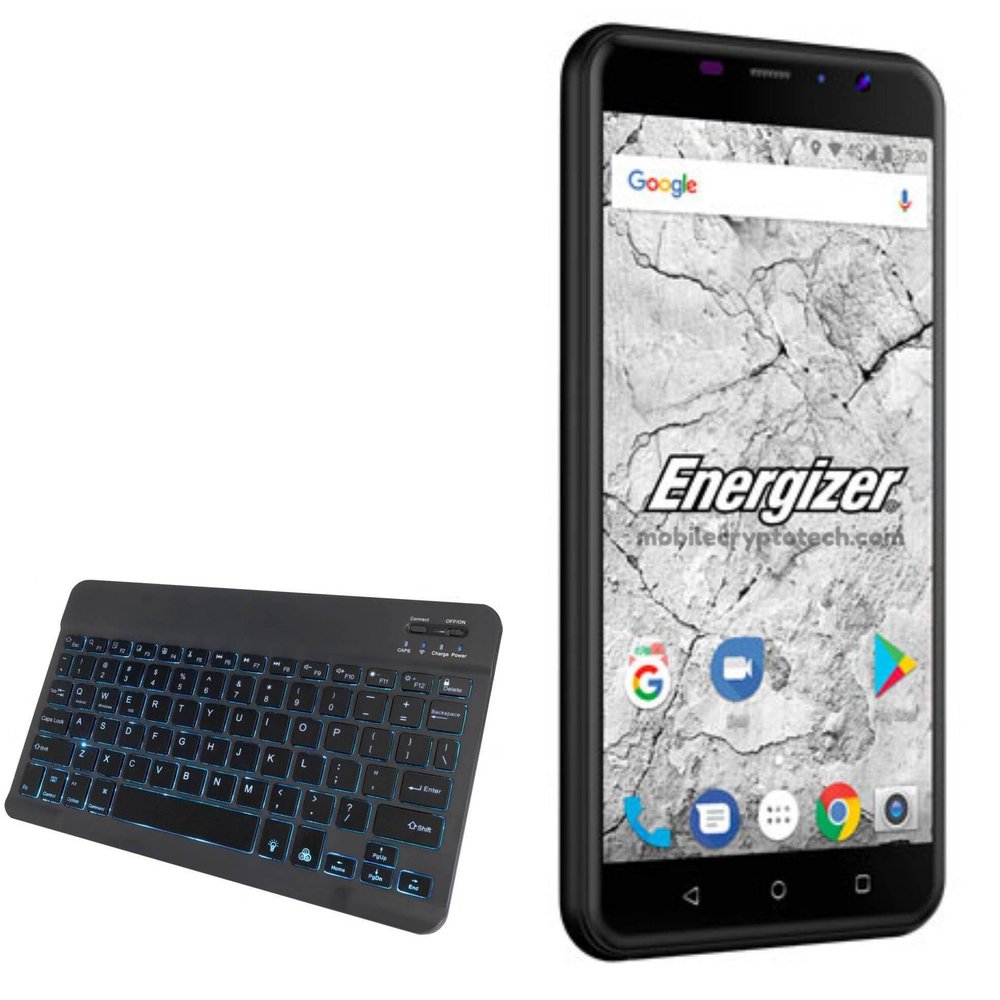 BoxWave Keyboard Compatible with Energizer Energy E500S - SlimKeys Bluetooth Keyboard - with Backlight, Portable Slim LED 7 Colors - Jet Black