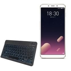 BoxWave Keyboard Compatible with Meizu M6s - SlimKeys Bluetooth Keyboard - with Backlight, Portable Slim LED 7 Colors - Jet Black